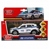 Технопарк. Модель "Hyundai Tucson Полиция" металл 12см, двери, багаж. инер, бел. арт.TUCSON-12POL-WH