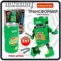 Трансформер банка-робот 2в1, Самурай BONDIBOT Bondibon, ВОХ 25х20х8,5см, цвет зелёный, робот-друид арт.HD65.