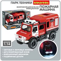 Многофункциональная инерционная машинка  Bondibon «ПАРК ТЕХНИКИ», пожарный внедорожник, BOX