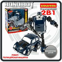 Трансформер 2в1 BONDIBOT Bondibon, ВОХ 24x27,8x10 см, метал. детали, робот-полицейская машина, арт. HD81.