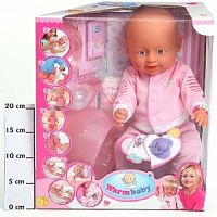 Кукла Warm baby, с горшком и аксесс., пъет и писает, BOX, арт. 8004-421A
