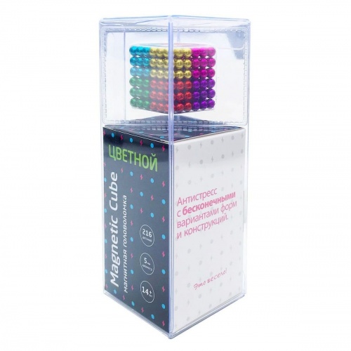 Magnetic Cube, разноцветный, 216 шариков, 5 мм фото 3