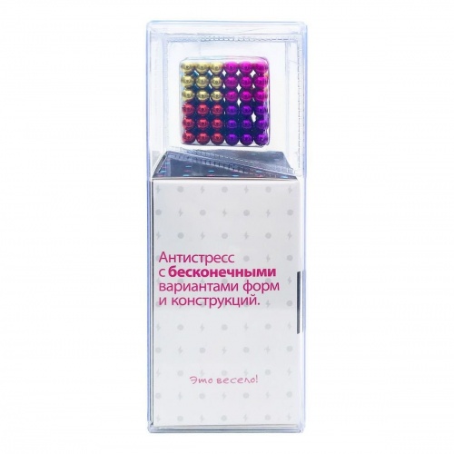 Magnetic Cube, разноцветный, 216 шариков, 5 мм фото 5
