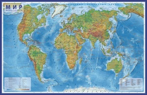 Карта GLOBEN КН039 интерактивная.Мир Физический 1:29