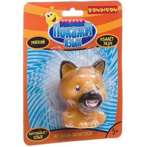 Чудики Bondibon детская игрушка-антистресс «ПОКАЖИ ЯЗЫК» собака коричневая,BLISTER CARD 12х6х16 см