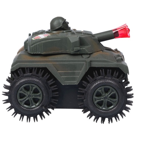 Пласт. танк-перевёртыш 4WD на батарейках, Bondibon "Парк Техники", ВОХ 11х8х8,5 см, цвет хаки , арт. фото 5
