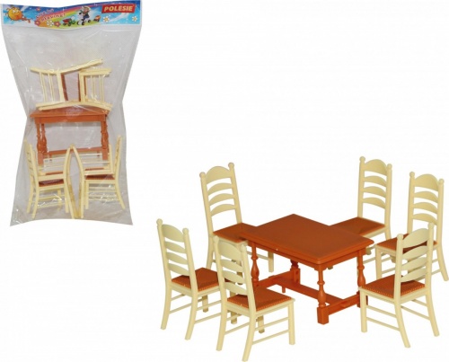 Мебель для кукол №6 (7 элементов) (в пакете) 21х12х6,5 см. фото 6