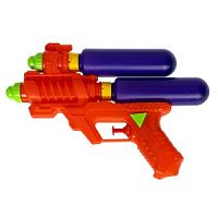 Водный пистолет с помпой, 2 ствола,  Bondibon "Наше Лето", РАС 20х16x4см, оранжевый.