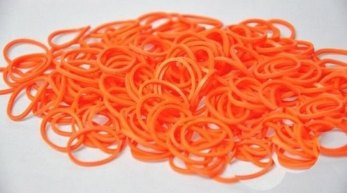 Резиночки для плетения браслетов RAINBOW LOOM, оранжевые фото 3