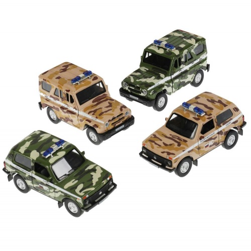 Технопарк. Модель "Uaz Hunter/Lada Камуфляж" металл 12 см,дв,баг,инерц, арт.HUNTERLADA4X4-12DB12-MIL фото 2