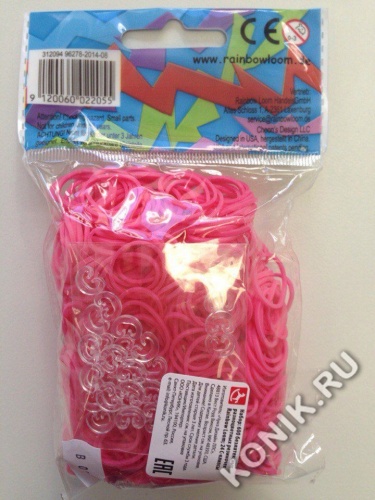 Резиночки для плетения браслетов RAINBOW LOOM, розовые фото 7
