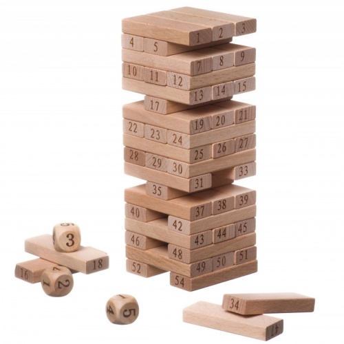Развивающие игры из дерева Bondibon Игра-баланс «ЦИФРОВАЯ КРЕПОСТЬ», башня с цифрами, BOX фото 4