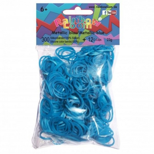 Резиночки для плетения браслетов RAINBOW LOOM Голубой металлик фото 2