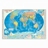 Карта настенная. Мир Политический+Инфографика. М1:18,5 млн. 157х107 см. ГЕОДОМ