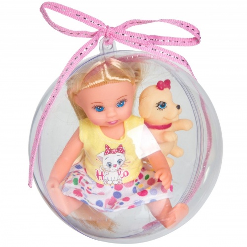 Набор игровой Bondibon, куколка OLY 13 см с  собачкой в прозрачном шаре d=11СМ, арт. 8215. фото 3
