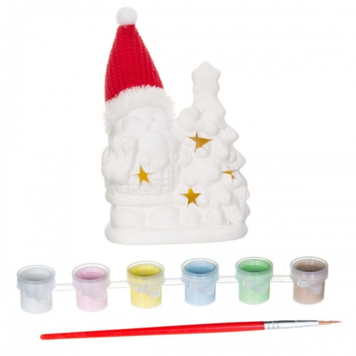 Набор для творчества Bondibon"Новогодние украшения" сувенир Дед Мороз с подсветкой LED фото 3