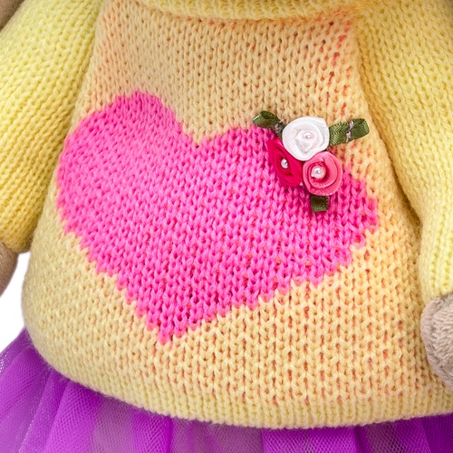 Мягкая игрушка BUDI BASA StS-539 Зайка Ми в свитере с сердцем 25 см фото 4