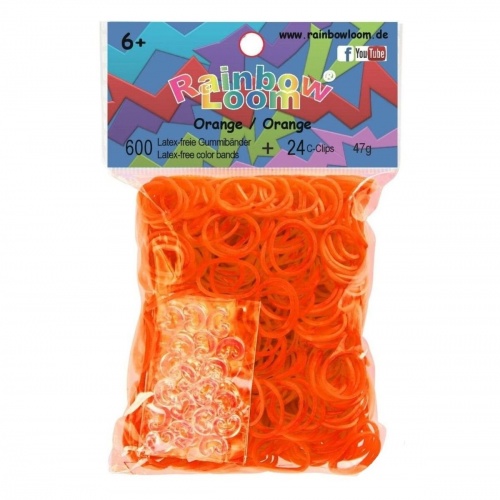 Резиночки для плетения браслетов RAINBOW LOOM, оранжевые фото 2