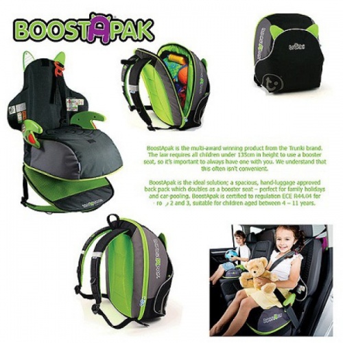 Автокресло-рюкзак Trunki Boostapak, зеленое фото 8