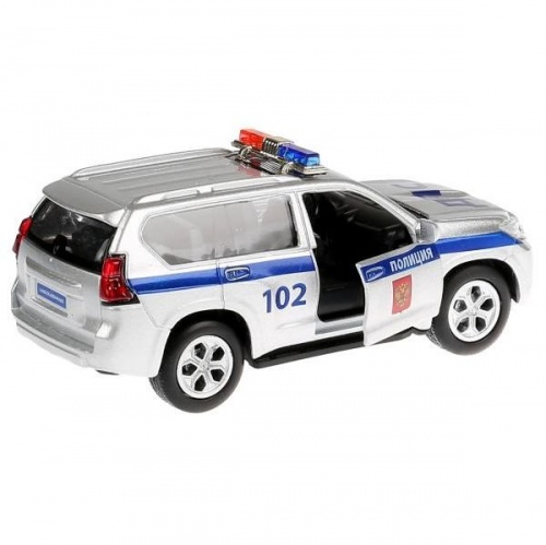Технопарк. "Toyota Prado" Полиция арт.PRADO-P-SL 12см, откр. двери,инерц. фото 4