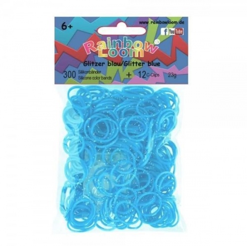 Резиночки для плетения браслетов RAINBOW LOOM Блестящий голубой фото 2