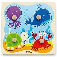 VIGA. 50132 Пазл для малышей"Море"4 детали в пленке