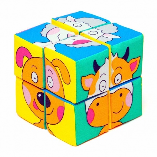 Мягкие кубики Собери картинку Зверята 8 шт (336) фото 3