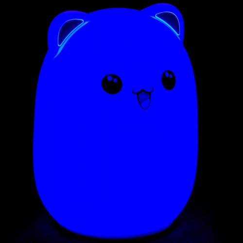 Ночная лампа ОЧАРОВАТЕЛЬНЫЙ КОТ, BONDIBON, силикон, 5 цветов, USB зарядка, 13,5х9,5 см. фото 4