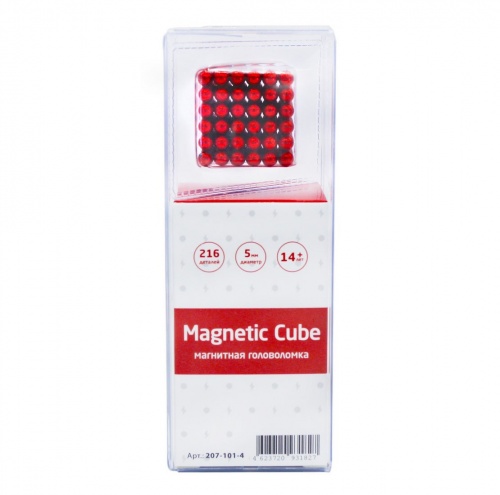 Magnetic Cube, красный, 216 шариков, 5 мм фото 6