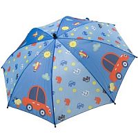 Зонт BONDIBON, авто, полиэстер, диам19", голубой с машинками