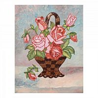 Мозаика из пайеток на холсте Букет роз