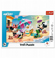 Trefl. Пазл-рамка 15 арт.31390 "Disney Mickey. Игра на пляже"