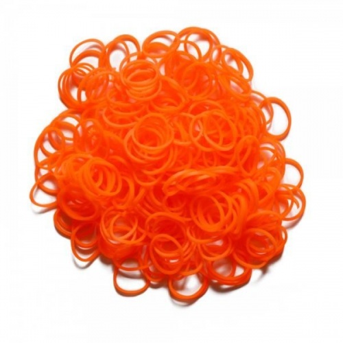 Резиночки для плетения браслетов RAINBOW LOOM, гелевые оранжевые фото 2