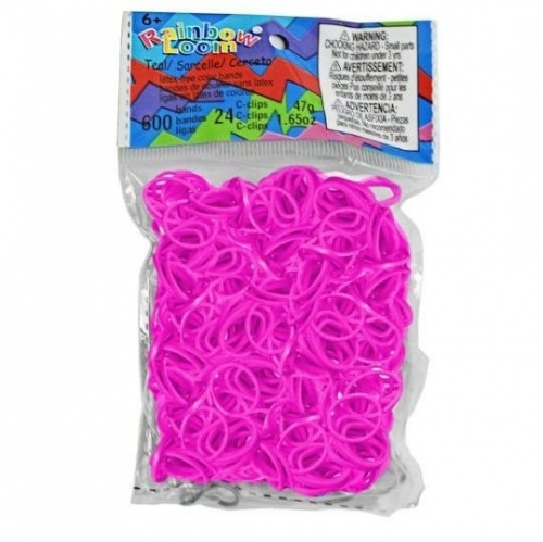 Резиночки для плетения браслетов RAINBOW LOOM, гелевые розовые фото 2