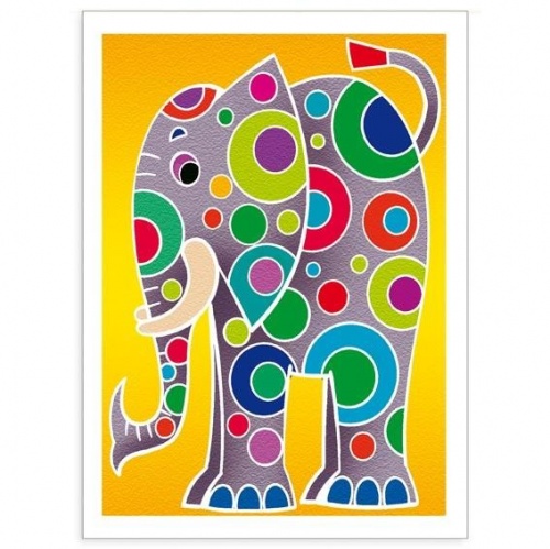 Акварельная раскраска Слоны, мини фото 3