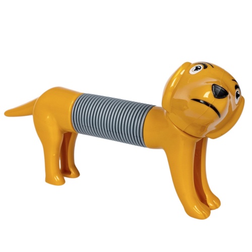 Игрушка-антистресс собачка трубочка Bondibon, Blister, коричнево-серая фото 3