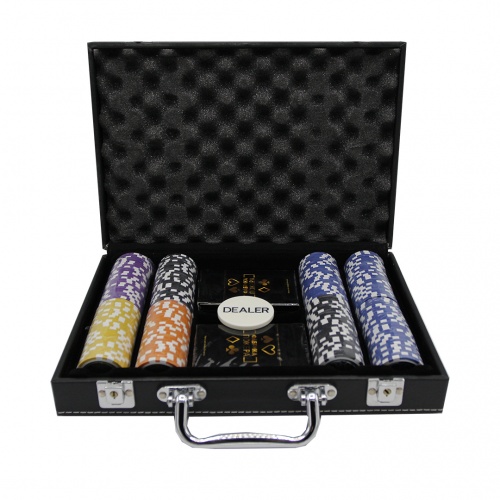 Фабрика Покера: Премиум-набор из 200 фишек для покера с номиналом в кожаном кейсе арт.CPPS200L фото 4