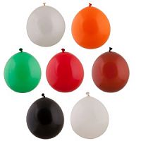 Набор шаров 7 шт., BONDIBON "Шар-АХ!", размер 12", цветные (оранжевый, красный, зеленый, черный, бел