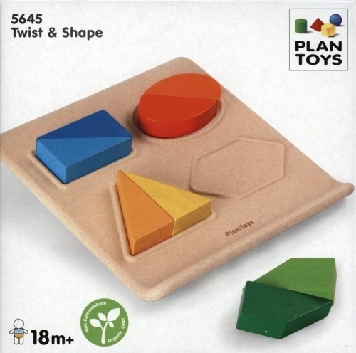 Рамка-вкладыш-сортер Plan Toys "Геометрические фигуры", арт. 5645 фото 4