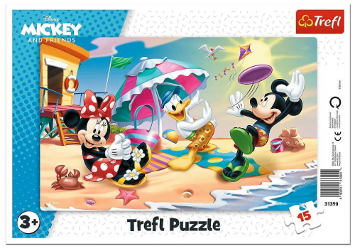 Trefl. Пазл-рамка 15 арт.31390 "Disney Mickey. Игра на пляже" фото 2