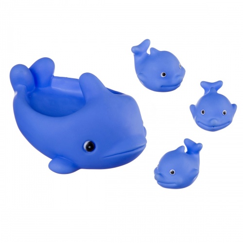 Набор игрушек для купания, BONDIBON, Дельфин с дельфинчиками, 4 шт. фото 4