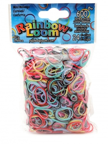 Резиночки для плетения браслетов RAINBOW LOOM Карнавал микс фото 2