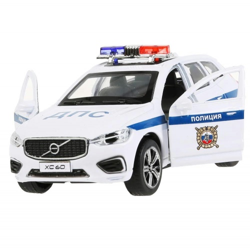 Технопарк. Модель "Volvo xc60 R-Design Полиция" металл 12 см, двер, баг, белый, арт.XC60-12POL-WH фото 3