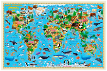 Карта настенная для детей. Наша планета. Животный и растительный мир. 124х80 см. ГЕОДОМ