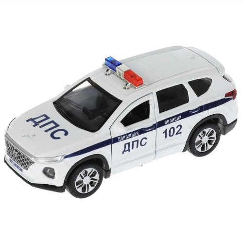 Технопарк. Модель "Hyundai Santafe. Полиция" 12см, метал свет-звук двер,баг,арт.SANTAFE2-12SLPOL-WH фото 2