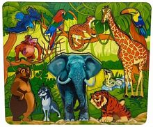 Рамка-вкладыш "Кто живет в джунглях?"  арт.8446