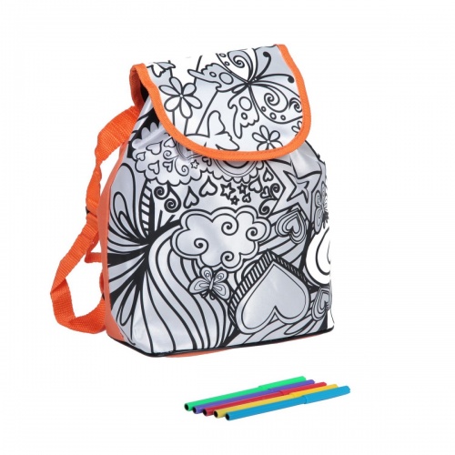 Рюкзак для раскрашивания BONDIBON, оранж. кант, 29х30х12,5 см, арт. MTBF068 фото 3