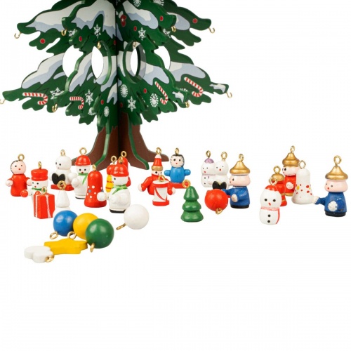 Новогодний набор BONDIBON. Деревянная ёлочка 3D с игрушками, высота 28.5см фото 4