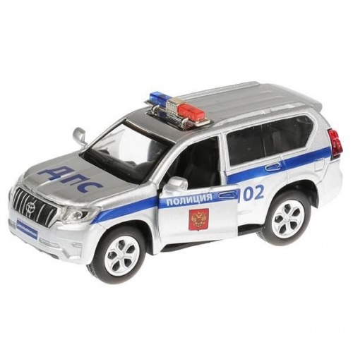 Технопарк. "Toyota Prado" Полиция арт.PRADO-P-SL 12см, откр. двери,инерц. фото 3