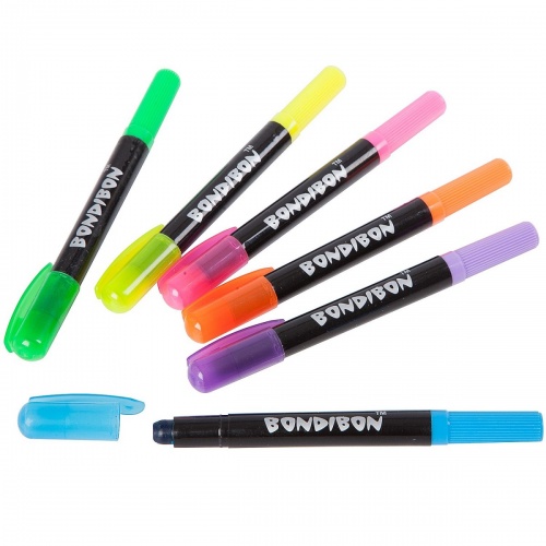Набор гелевых карандашей для рисования Bondibon 6 цветов, CRD, арт. ВВ2237 фото 3